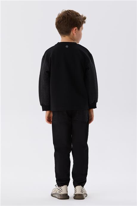 Nebbati Erkek Çocuk Siyah Sweatshirt