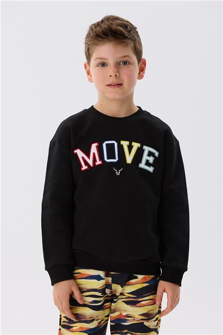 Nebbati Erkek Çocuk Siyah Sweatshirt