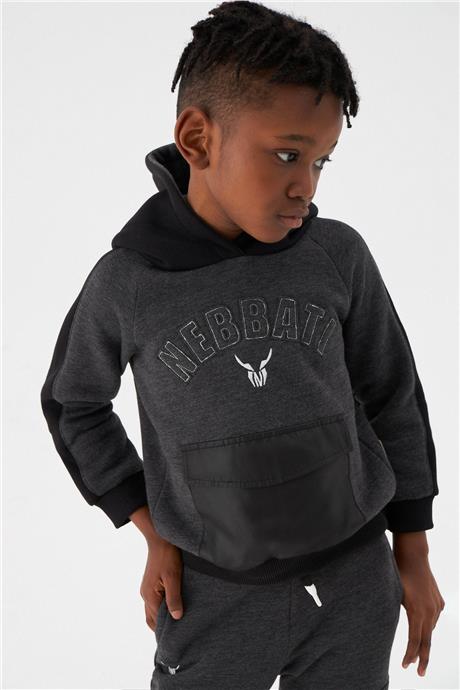 Nebbati Erkek Çocuk Siyah Sweatshirt