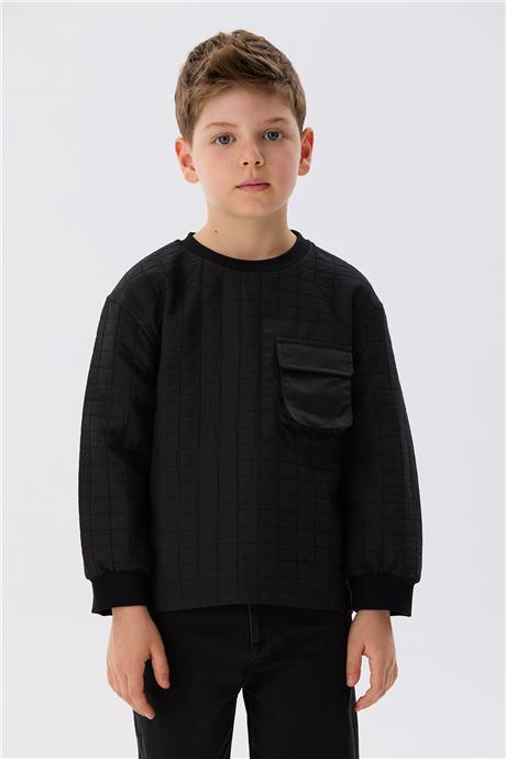 Nebbati Erkek Çocuk Siyah Sweatshirt