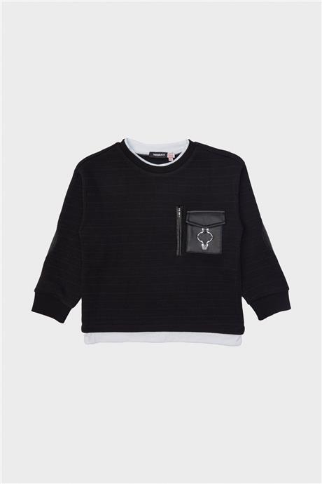 Nebbati Erkek Çocuk Siyah Sweatshirt
