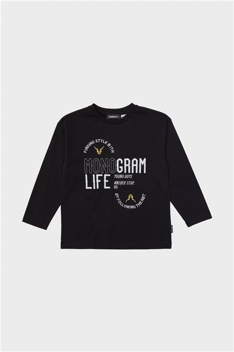 Nebbati Erkek Çocuk Siyah T-Shirt