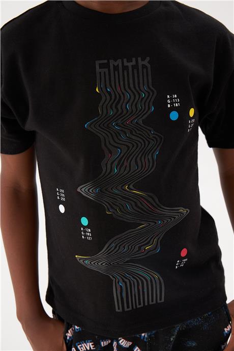 Nebbati Erkek Çocuk Siyah T-Shirt