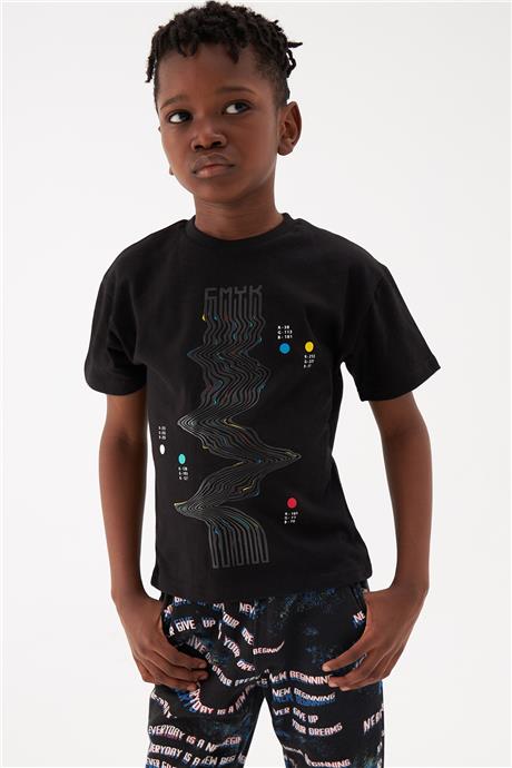 Nebbati Erkek Çocuk Siyah T-Shirt