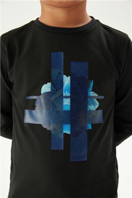 Nebbati Erkek Çocuk Siyah T-Shirt
