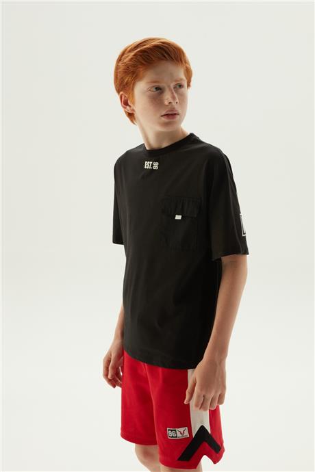 Nebbati Erkek Çocuk Siyah T-Shirt
