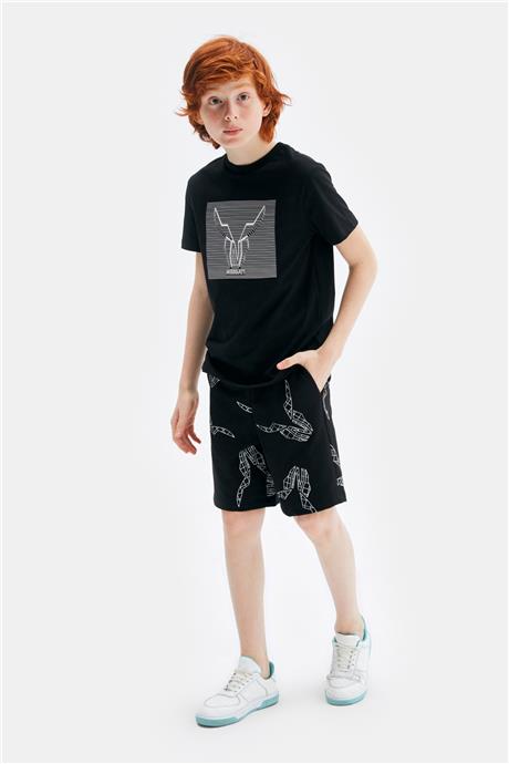Nebbati Erkek Çocuk Siyah Tshirt