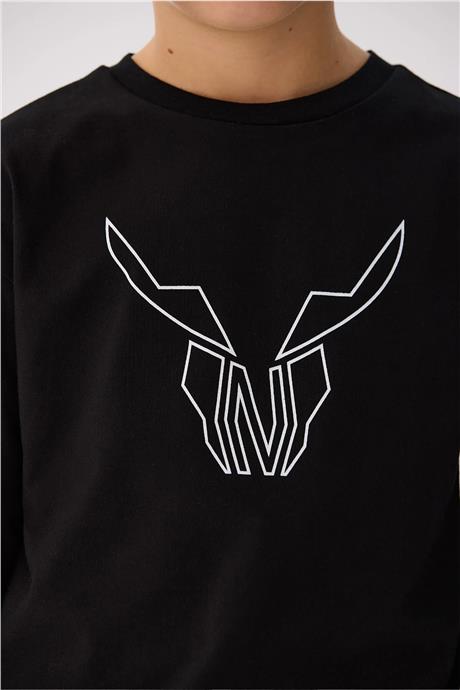 Nebbati Erkek Çocuk Siyah Tshirt