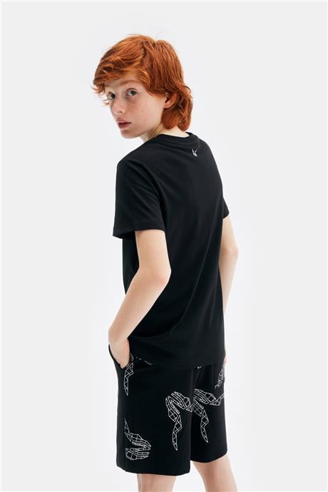 Nebbati Erkek Çocuk Siyah Tshirt
