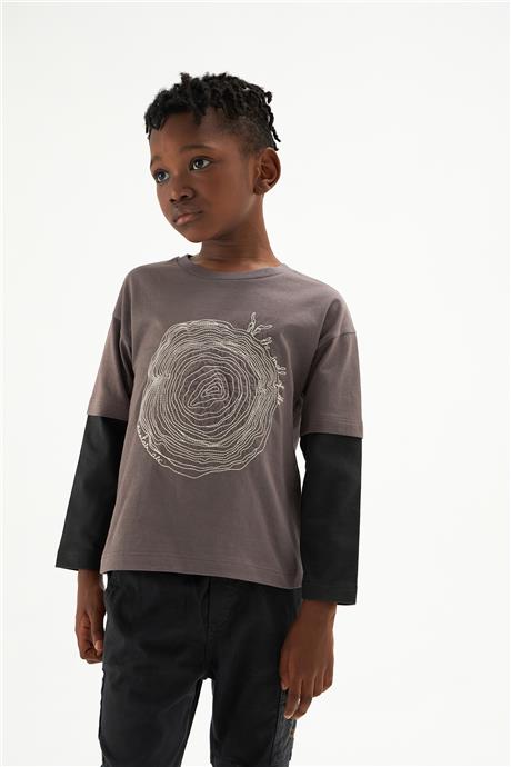Nebbati Erkek Çocuk Vizon Tshirt