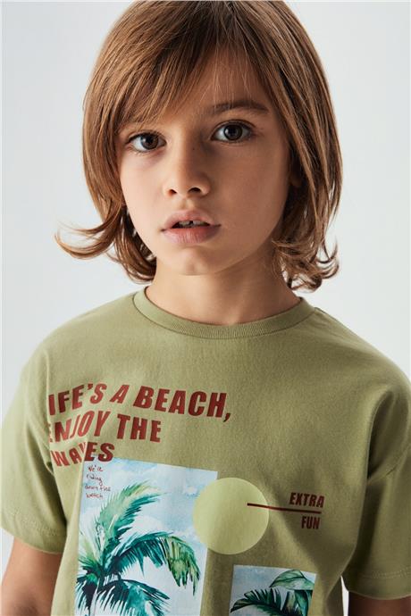 Nebbati Erkek Çocuk Yeşil T-Shirt