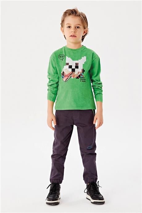Nebbati Erkek Çocuk Yeşil T-Shirt