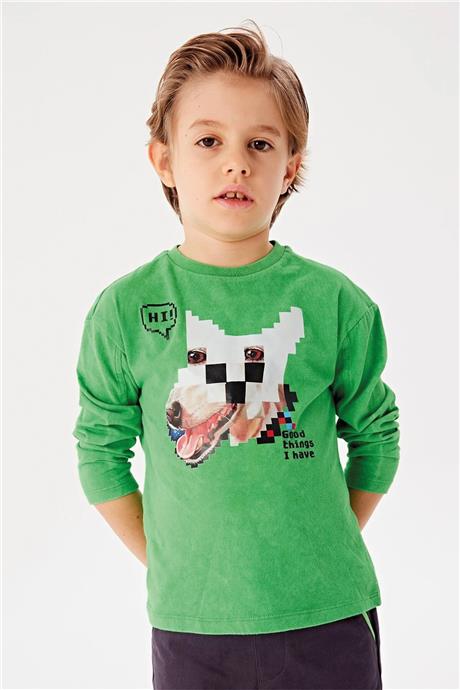 Nebbati Erkek Çocuk Yeşil T-Shirt