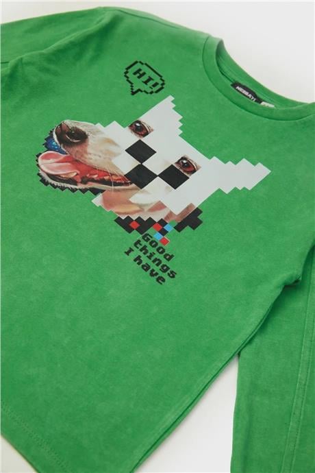 Nebbati Erkek Çocuk Yeşil T-Shirt