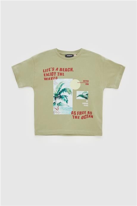 Nebbati Erkek Çocuk Yeşil T-Shirt