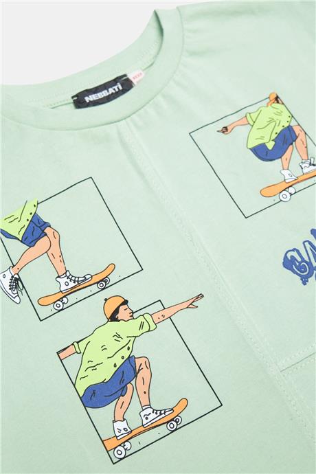 Nebbati Erkek Çocuk Yeşil Tshirt