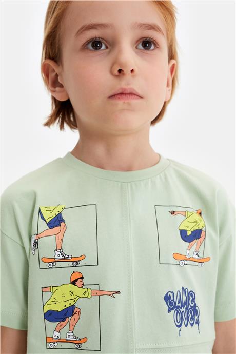 Nebbati Erkek Çocuk Yeşil Tshirt