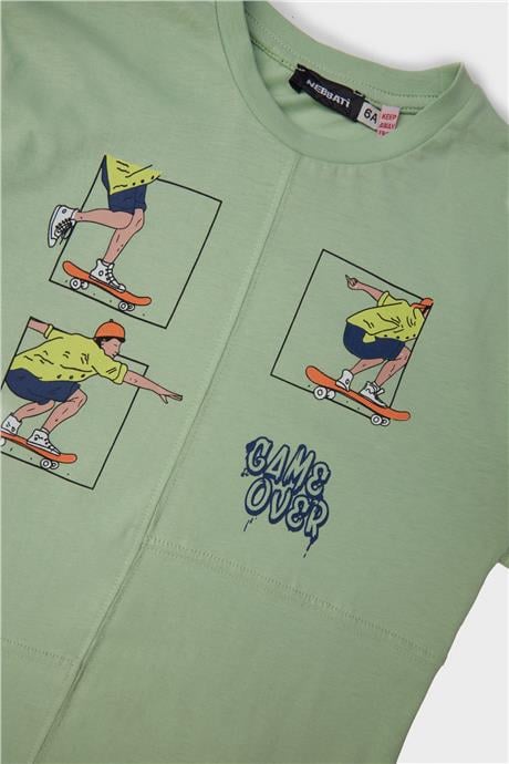 Nebbati Erkek Çocuk Yeşil Tshirt