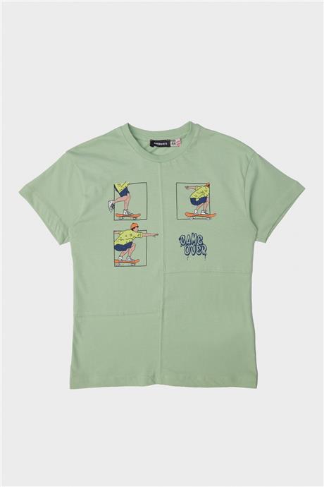 Nebbati Erkek Çocuk Yeşil Tshirt
