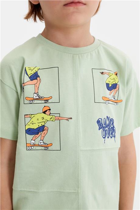 Nebbati Erkek Çocuk Yeşil Tshirt