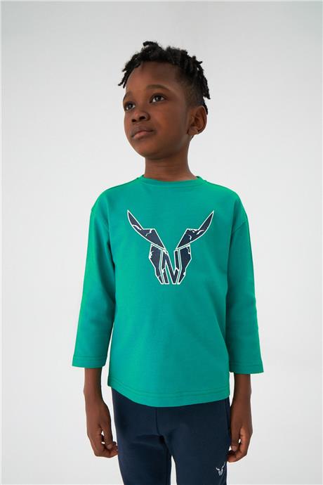 Nebbati Erkek Çocuk Yeşil Tshirt