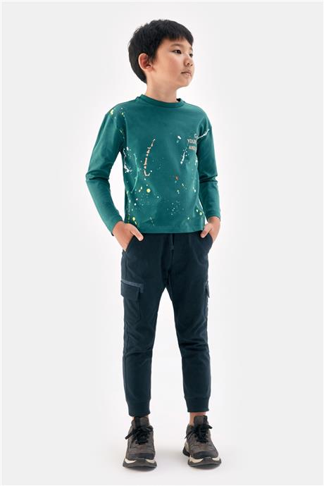 Nebbati Erkek Çocuk Yeşil Tshirt