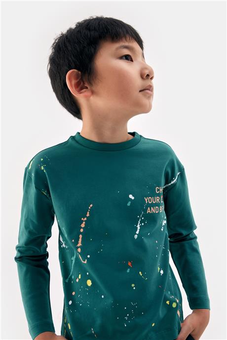 Nebbati Erkek Çocuk Yeşil Tshirt