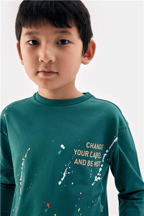 Nebbati Erkek Çocuk Yeşil Tshirt