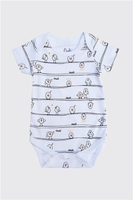 Owli Unisex Beyaz 3'lü Body Set