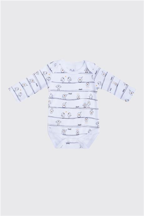 Owli Unisex Beyaz 3'lü Body Set