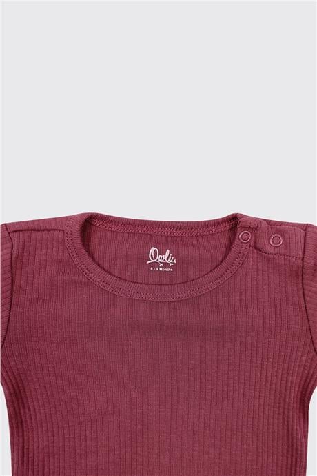 Owli Unisex Bordo Bebek Takım