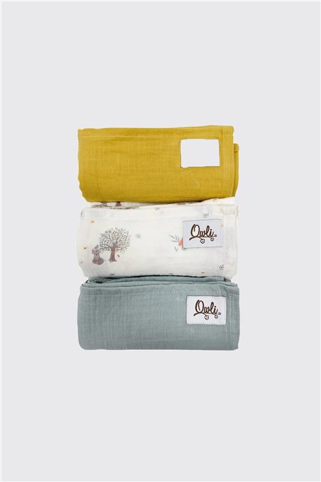 Owli Unisex Desenli Müslin Battaniye