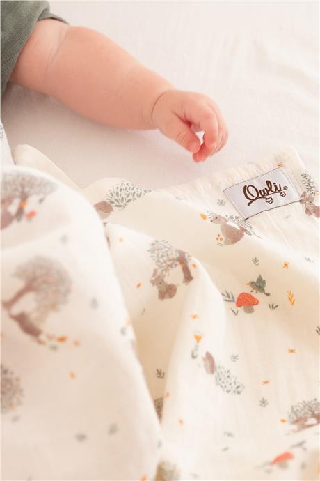 Owli Unisex Desenli Müslin BattaniyeOwli Unisex Desenli Müslin Battaniye