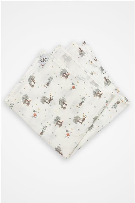 Owli Unisex Ecru Muslin BlanketOwli Unisex Ecru Muslin Blanket