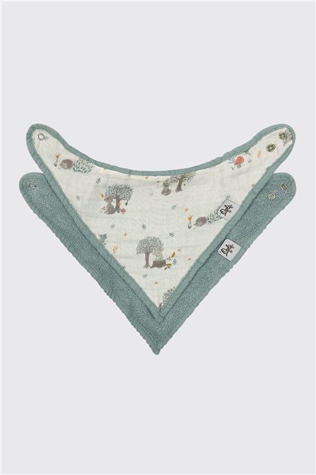 Owli Unisex Mavi Müslin 2'li Set
