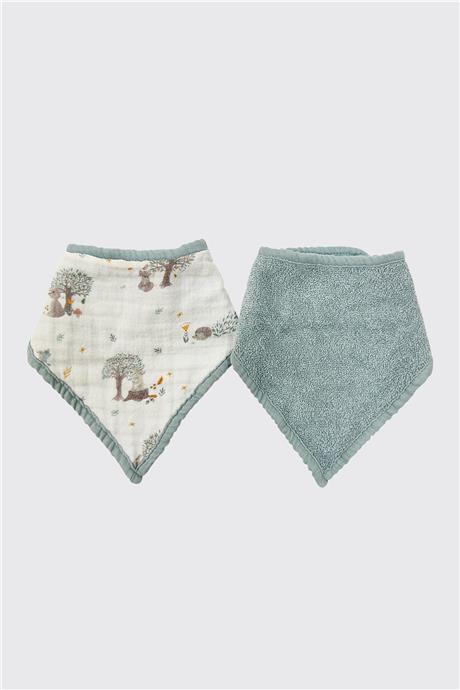 Owli Unisex Mavi Müslin 2'li Set