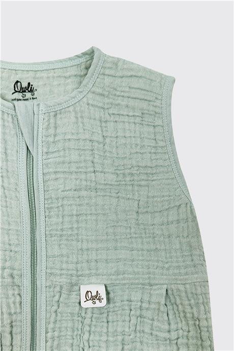 Owli Unisex Mavi Müslin Uyku Tulumu