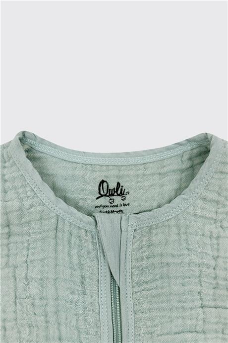 Owli Unisex Mavi Müslin Uyku Tulumu