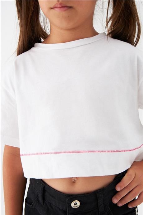 Patrizia Pepe Kız Çocuk Beyaz Crop