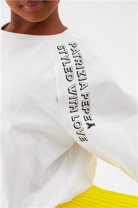 Patrizia Pepe Kız Çocuk Beyaz Sweatshirt