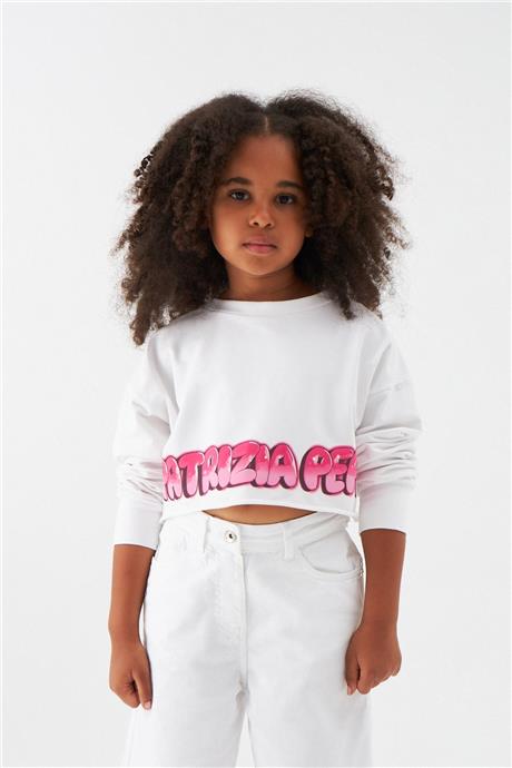 Patrizia Pepe Kız Çocuk Beyaz Sweatshirt