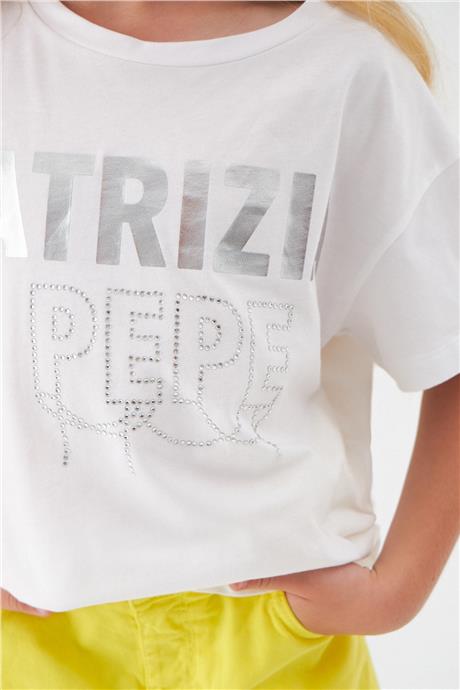 Patrizia Pepe Kız Çocuk Beyaz T-Shirt