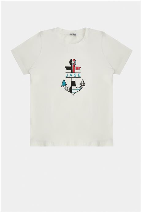 Riccione Erkek Çocuk Ekru T-Shirt