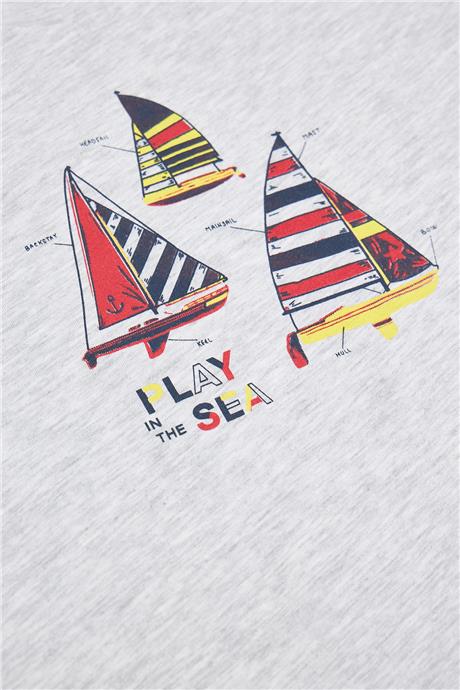 Riccione Erkek Çocuk Gri Melanj T-Shirt