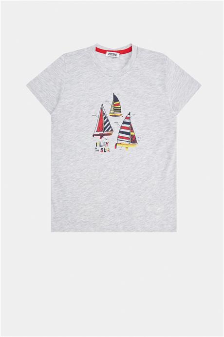 Riccione Erkek Çocuk Gri Melanj T-Shirt