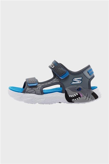 Skechers Erkek Çocuk Gri Mavi Sandalet