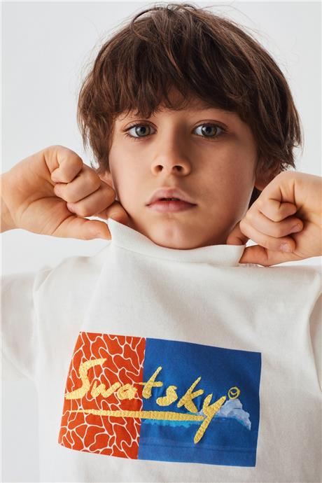 Swatsky Erkek Çocuk Bej T-Shirt