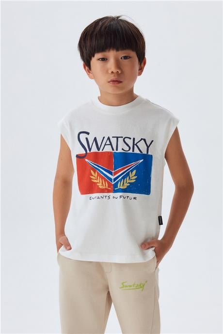 Swatsky Erkek Çocuk Beyaz Atlet