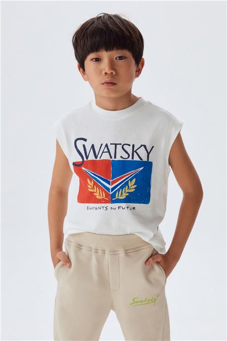 Swatsky Erkek Çocuk Ekru Eşofman Altı