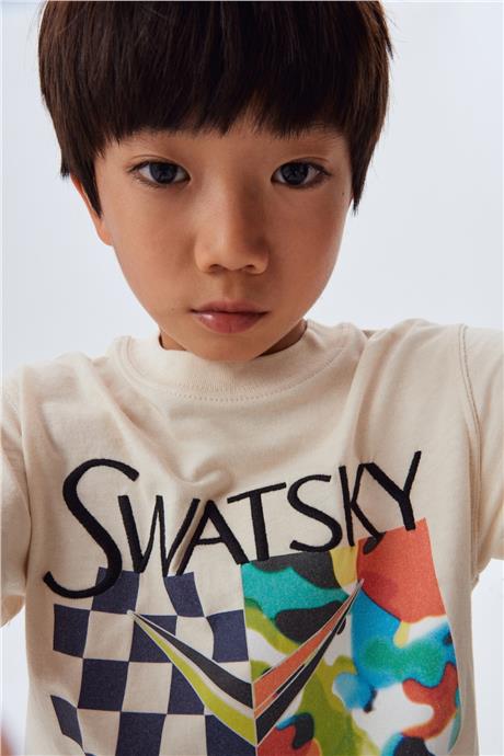 Swatsky Erkek Çocuk Ekru T-Shirt